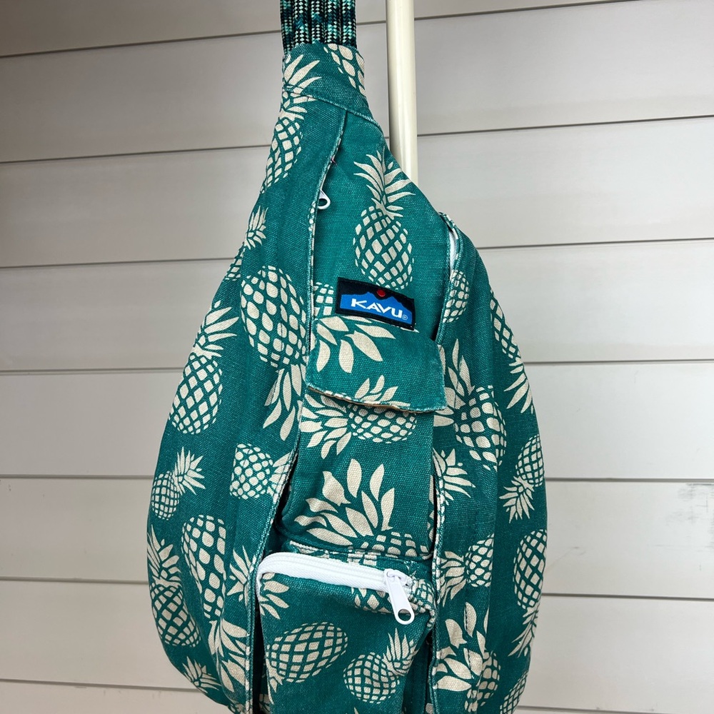 KAVU Rope Sling Bag (Teal; Pineapple Passion)